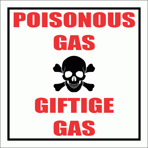 PO2 Poisonous Gas Sign Safety Signs & Equipment